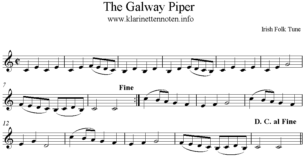 Play Clarinet The Galway Piper
